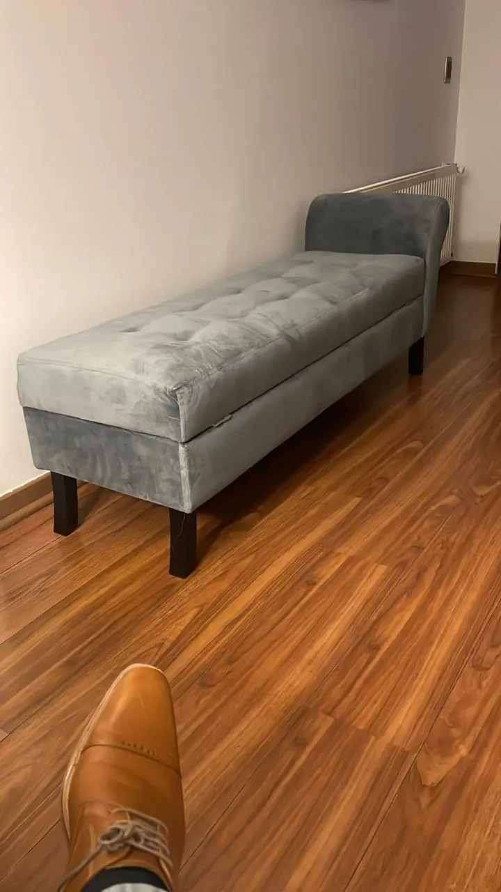 Sillón cajón Terciopelo Gris – Nuevo Sin Uso - 2
