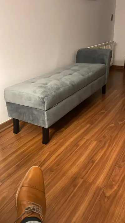 Sillón cajón Terciopelo Gris – Nuevo Sin Uso - miniatura 2