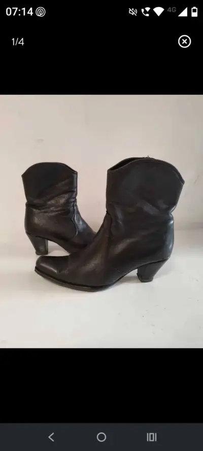 Botines de cuero negro Bruno Rossi - miniatura 1