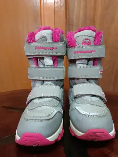 Botas de invierno para niños Bubblegummers grises y rosadas - miniatura 2