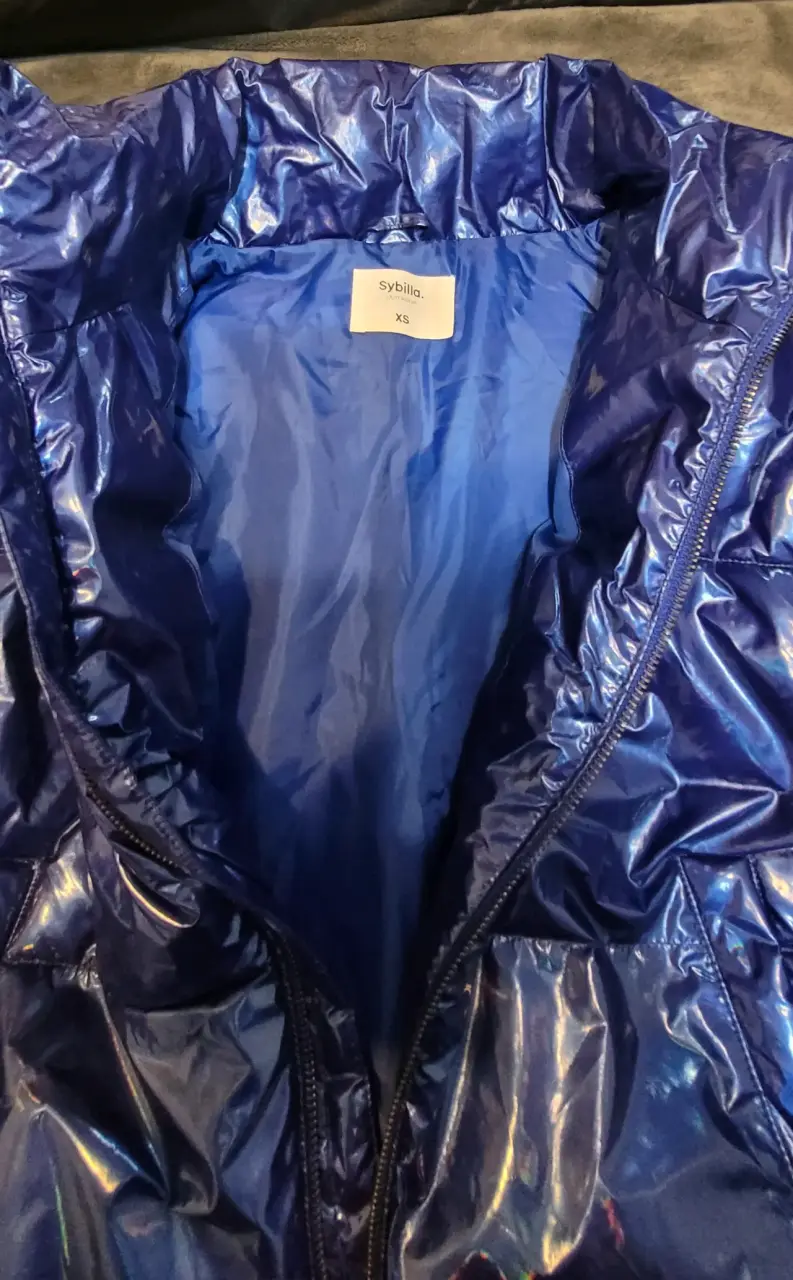 Chaqueta acolchada azul metálico para mujer - 2