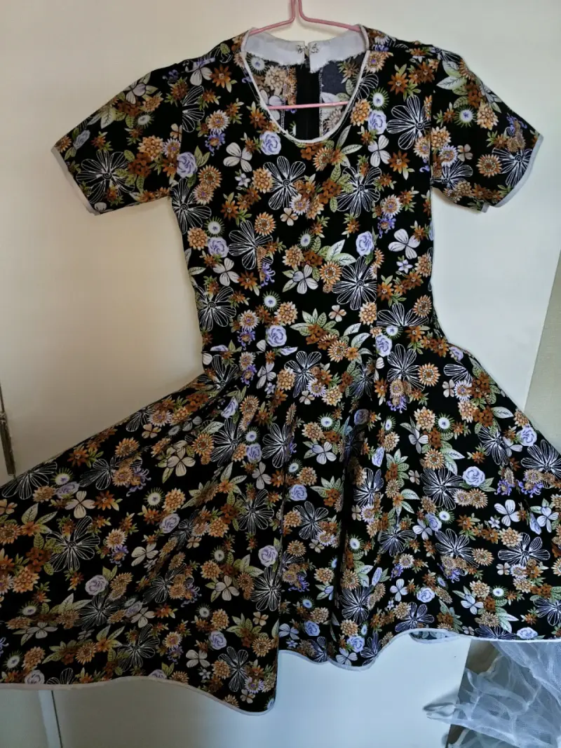 Vestido de huasa amarillo con manga corta - 2