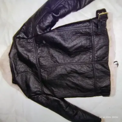 Chaqueta de cuero sintético con forro de piel MNL - miniatura 1