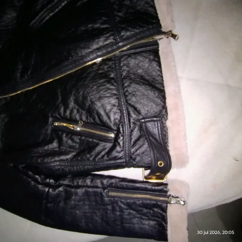 Chaqueta de cuero sintético con forro de piel MNL - 3