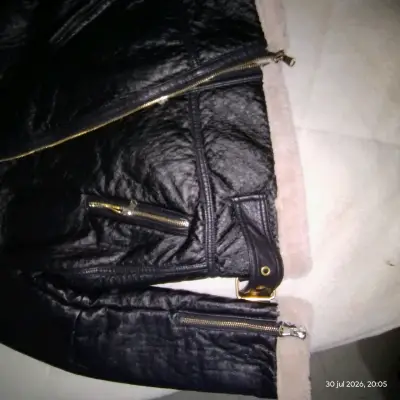 Chaqueta de cuero sintético con forro de piel MNL - miniatura 3