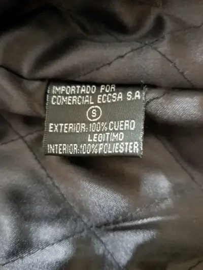 Chaqueta de cuero legítimo negra con forro de piel - miniatura 3