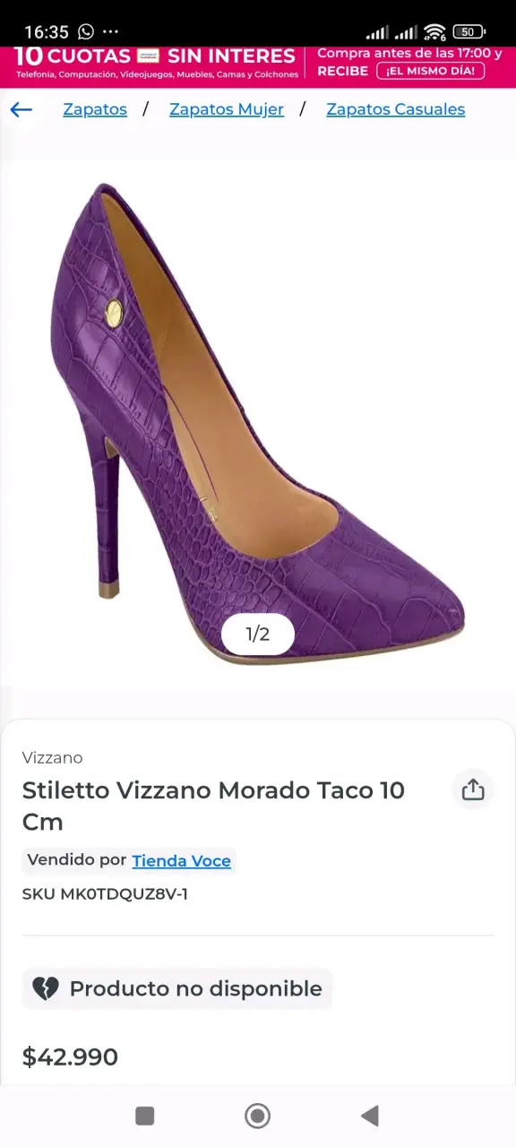 Stiletto Vizzano Morado Taco Alto