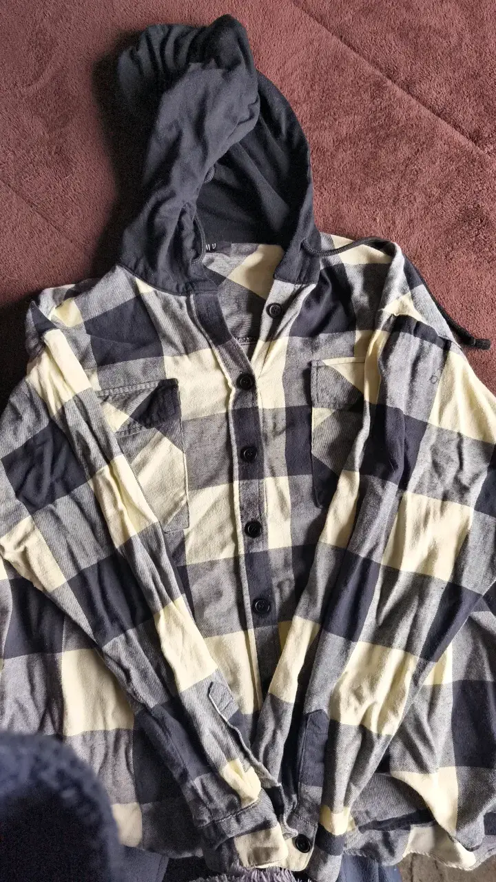 Camisa de franela a cuadros con capucha - 3