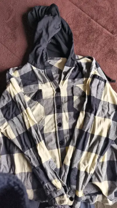 Camisa de franela a cuadros con capucha - miniatura 3