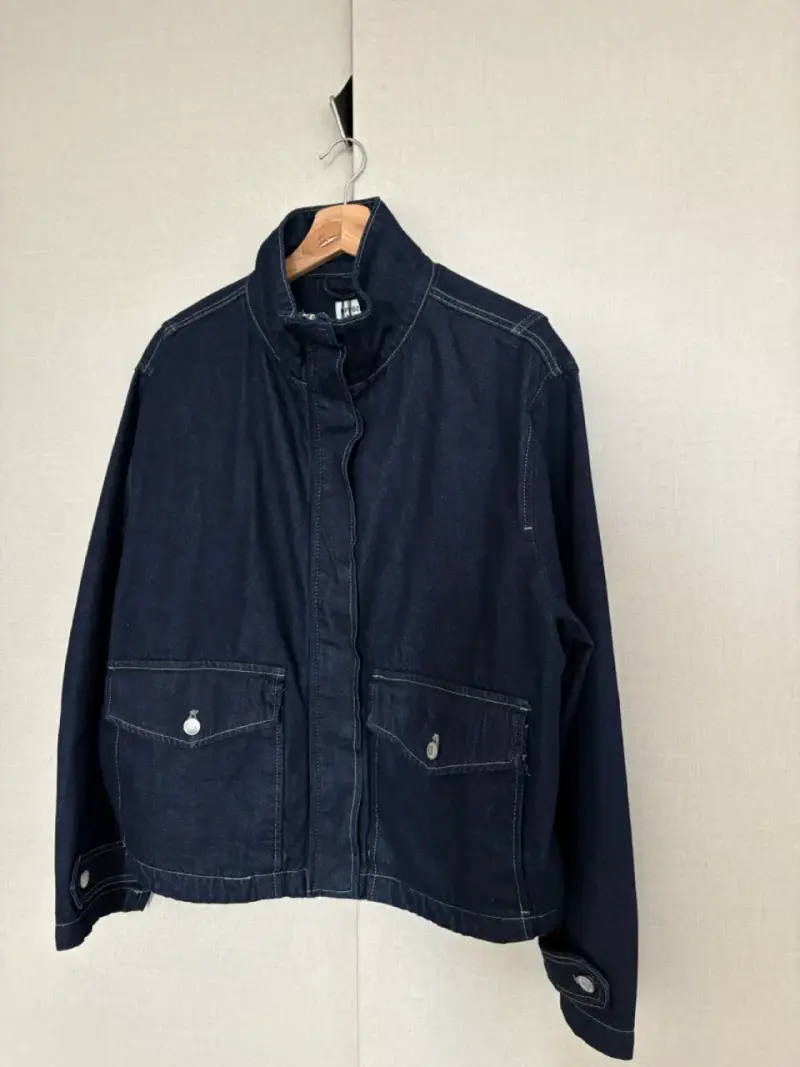 Chaqueta de mezclilla azul oscuro XL - 1