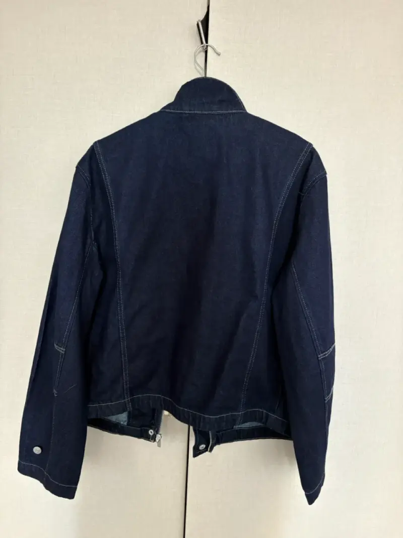 Chaqueta de mezclilla azul oscuro XL - 3