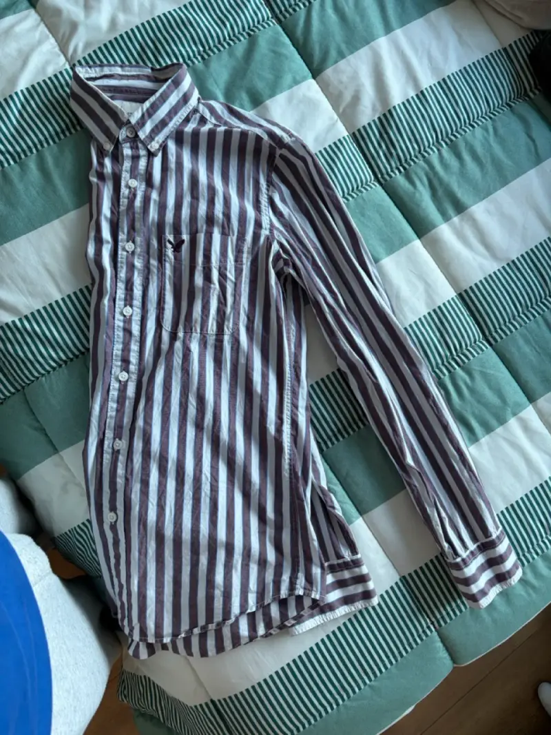 Camisa a rayas American Eagle slim fit - 1