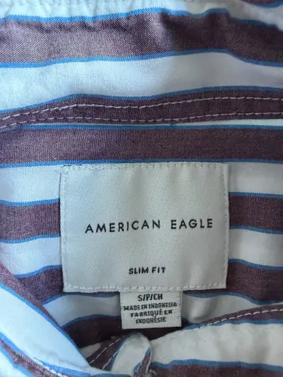 Camisa a rayas American Eagle slim fit - miniatura 2