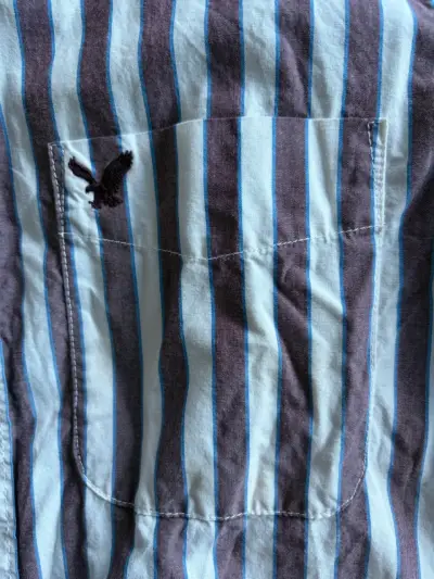 Camisa a rayas American Eagle slim fit - miniatura 3