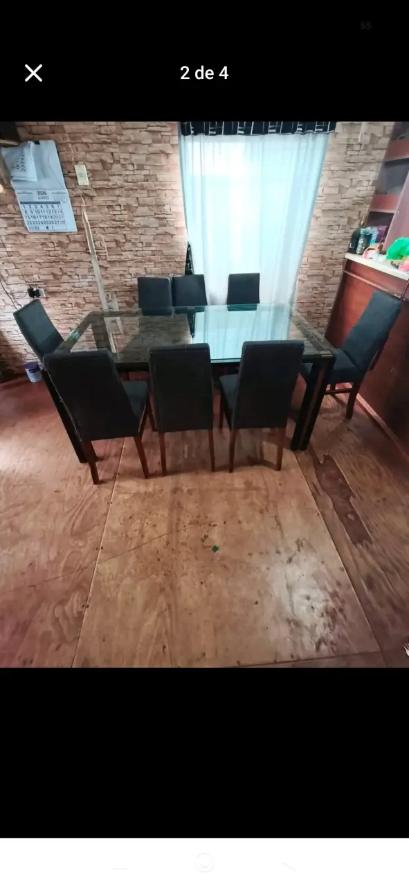 Juego de Comedor de Vidrio con 8 Sillas - 2