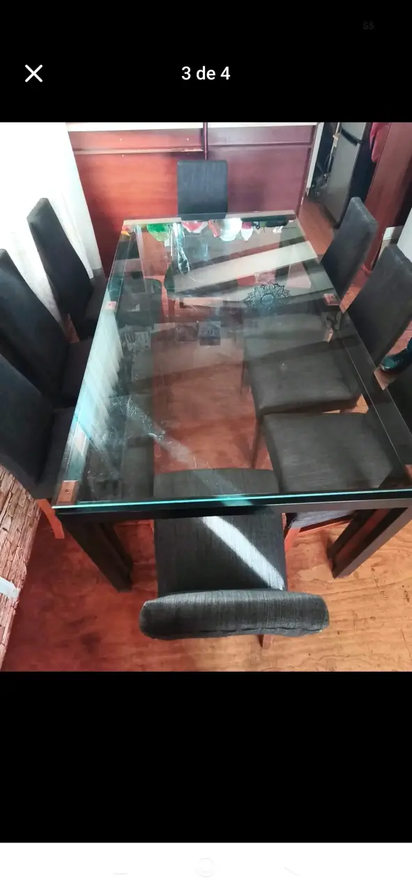 Juego de Comedor de Vidrio con 8 Sillas - 3