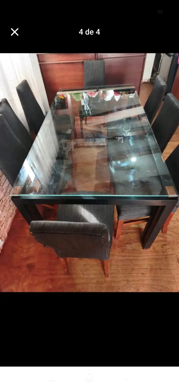 Juego de Comedor de Vidrio con 8 Sillas - 4