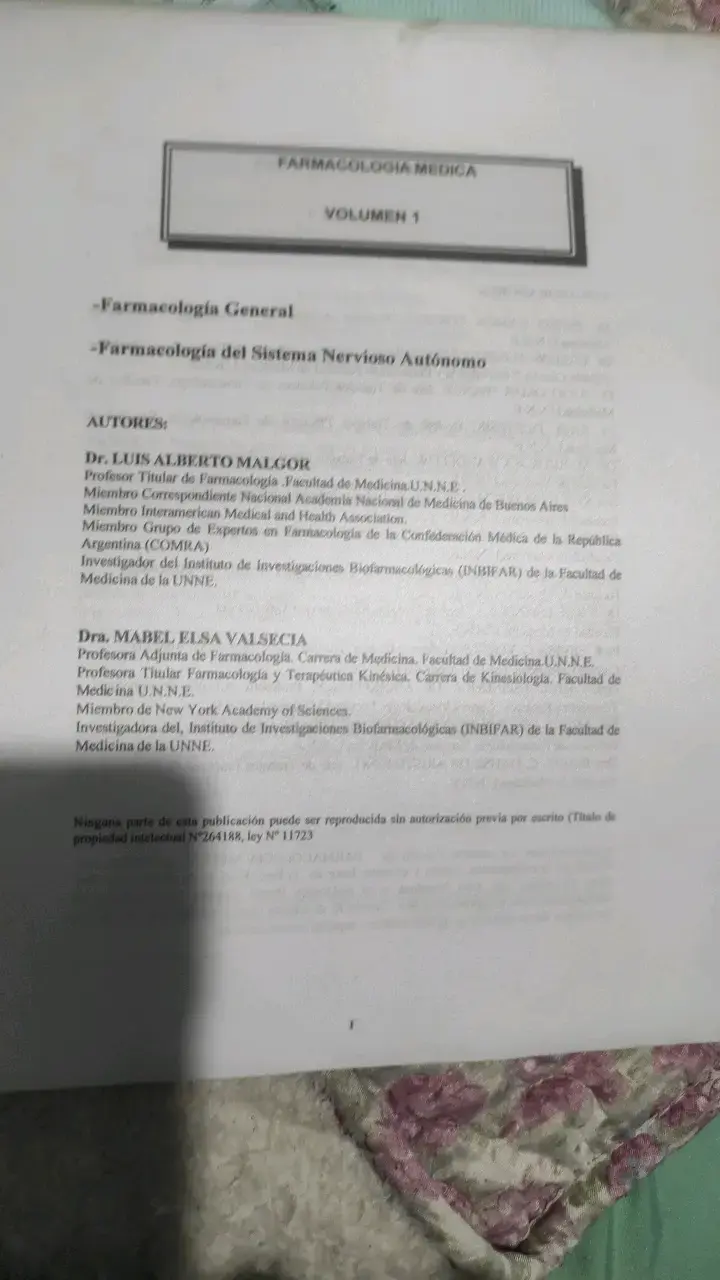 Libro Farmacología Médica Volumen 1