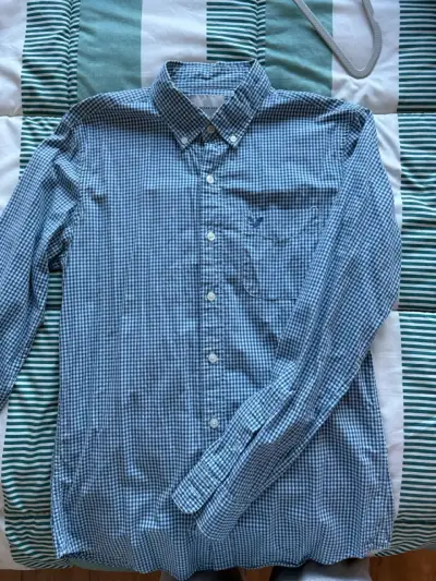 Camisa a cuadros azul American Eagle slim fit - miniatura 1