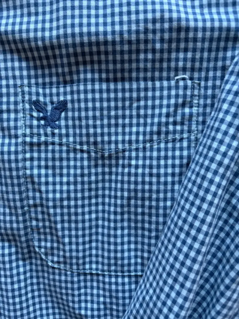 Camisa a cuadros azul American Eagle slim fit - 2