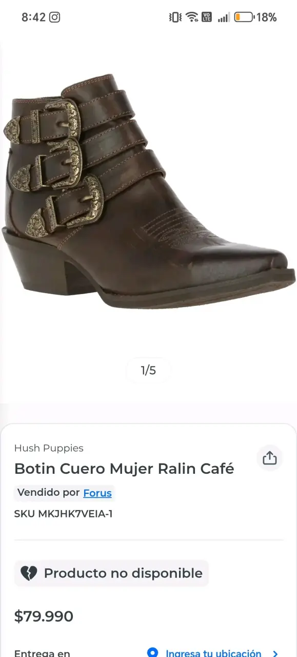 Botines de cuero marrón con hebillas para mujer - 2