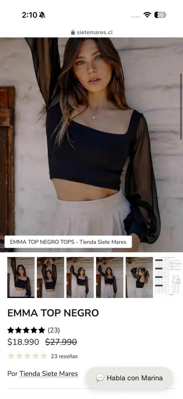 Top Negro siete mares Mangas Transparentes
