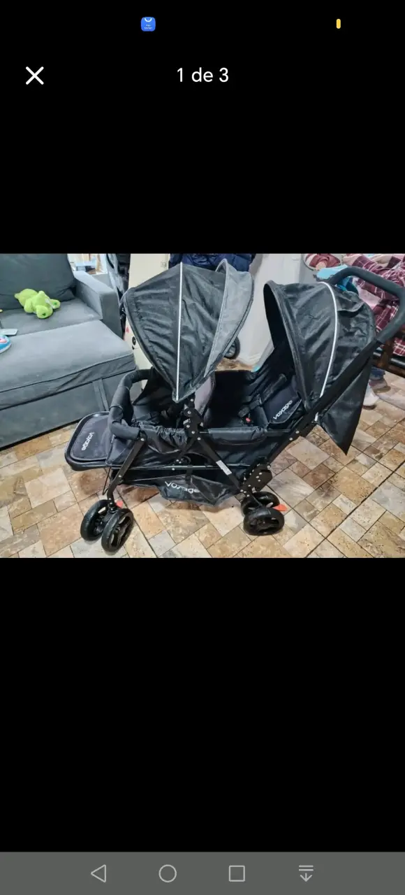 Coche Doble para Bebé Voyage Negro - 1