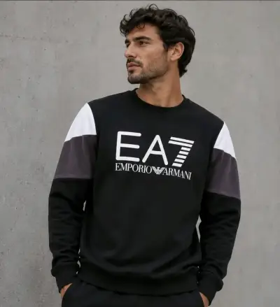 Polerón negro EA7 Emporio Armani para hombre - miniatura 1