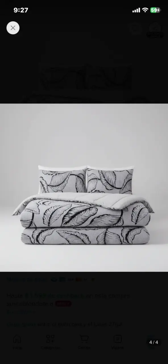 Juego de Cama Doble Diseño de Hojas - 2
