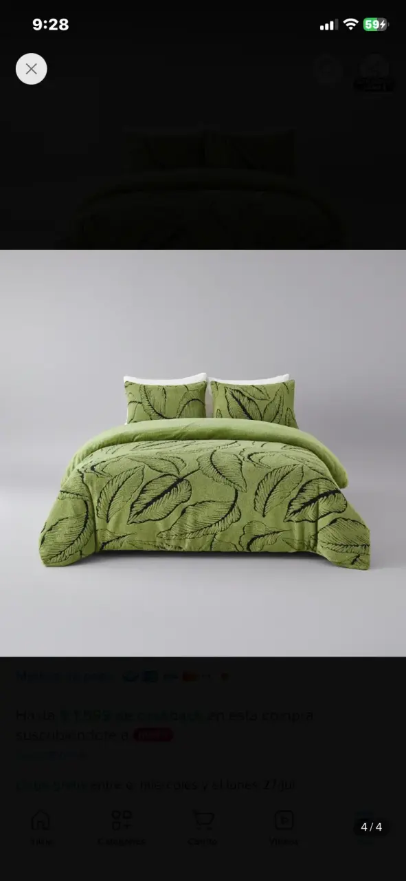 Juego de Cama Doble Diseño de Hojas - 4