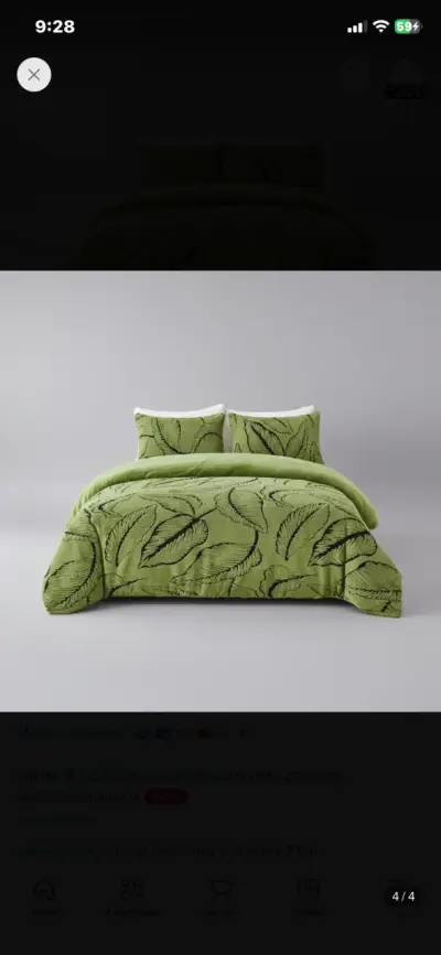 Juego de Cama Doble Diseño de Hojas - miniatura 4