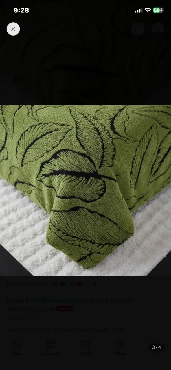 Juego de Cama Doble Diseño de Hojas - 5