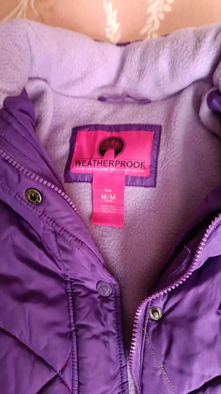 Chaqueta acolchada morada para niña Weatherproof - 2