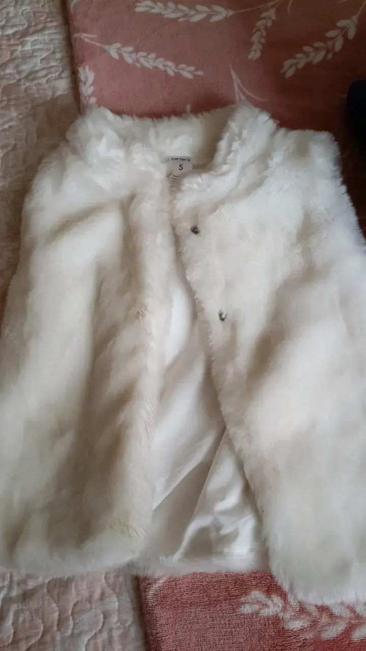Chaleco de Peluche Blanco para Niña Talla 5 - 1