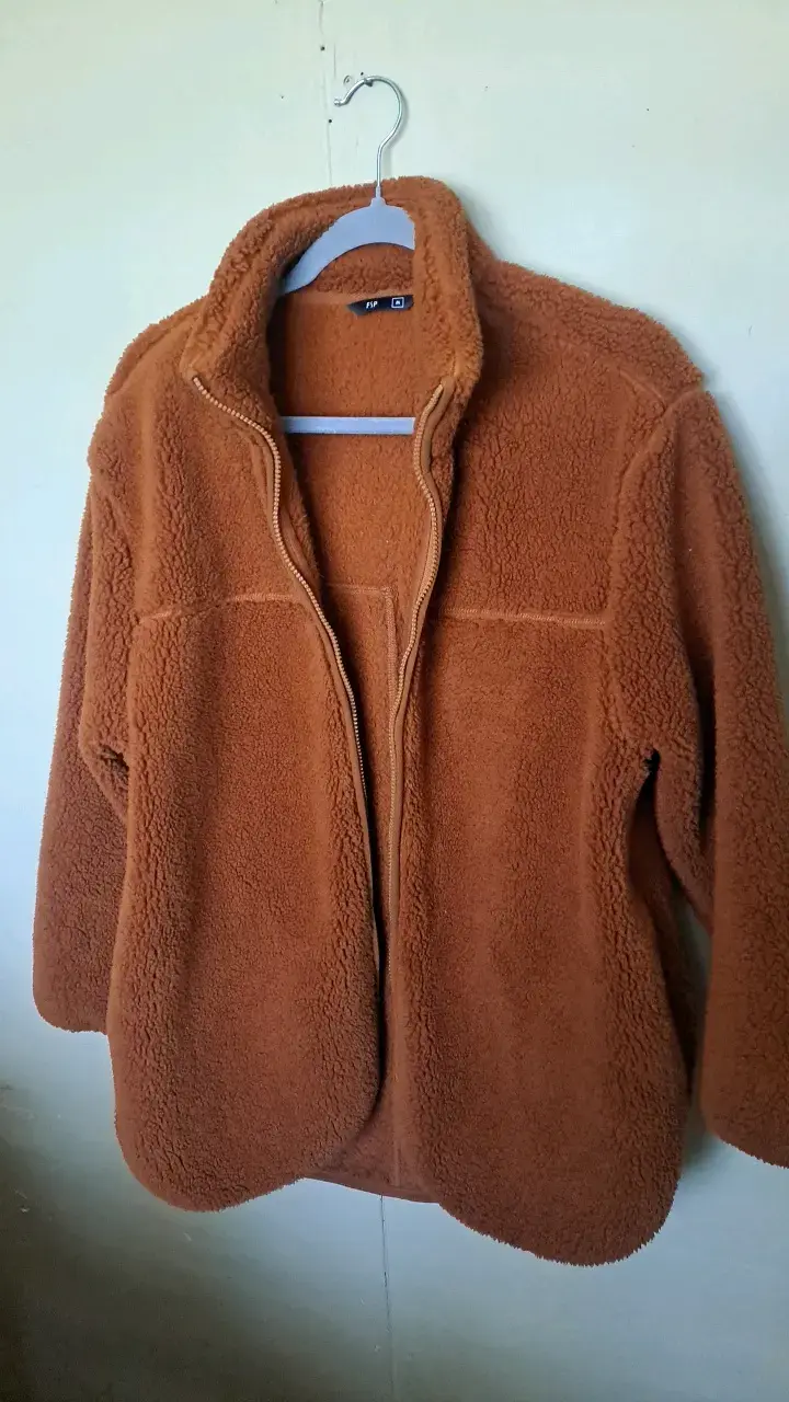 Chaqueta de lana polar marrón para mujer - 1