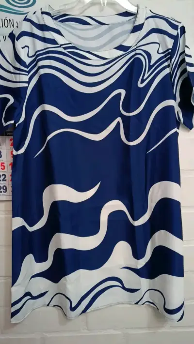 Vestido estampada azul y blanca talla XL - miniatura 1