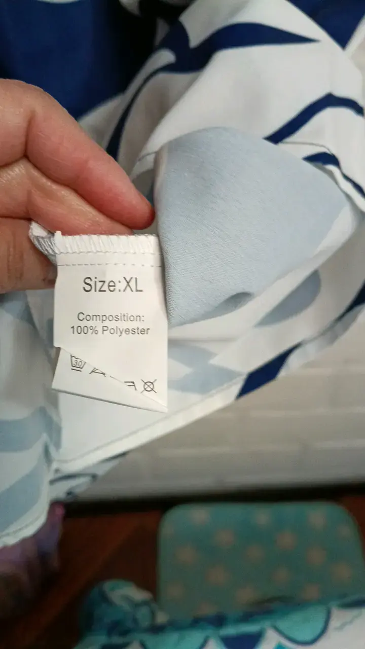 Vestido estampada azul y blanca talla XL - 2