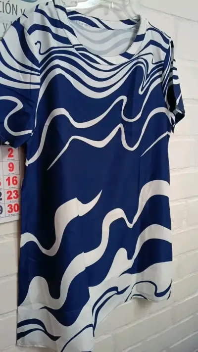 Vestido estampada azul y blanca talla XL - miniatura 3