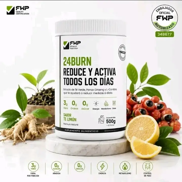 Suplemento alimenticio 24Burn sabor limón 500g - 1