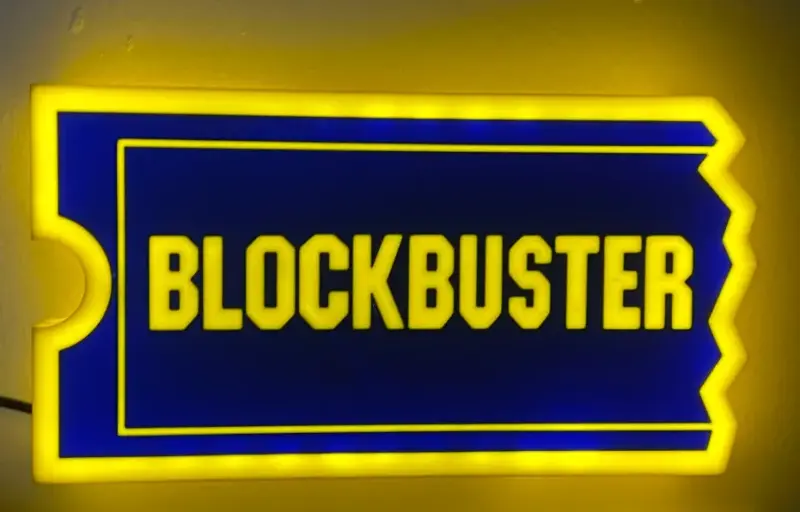🎬 Letrero Blockbuster Retro con Iluminación LED - 2