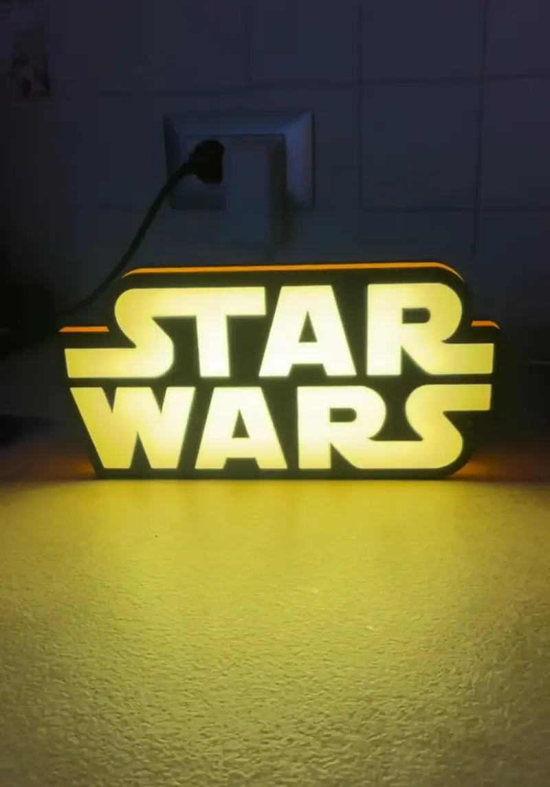 ⭐⚔️ Letrero Luminoso Star Wars 3D – USB-C 5V | Ide - 1