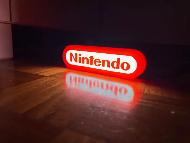 🔴⚪ Letrero Luminoso Nintendo 3D – USB 5V 🎮✨ - 2