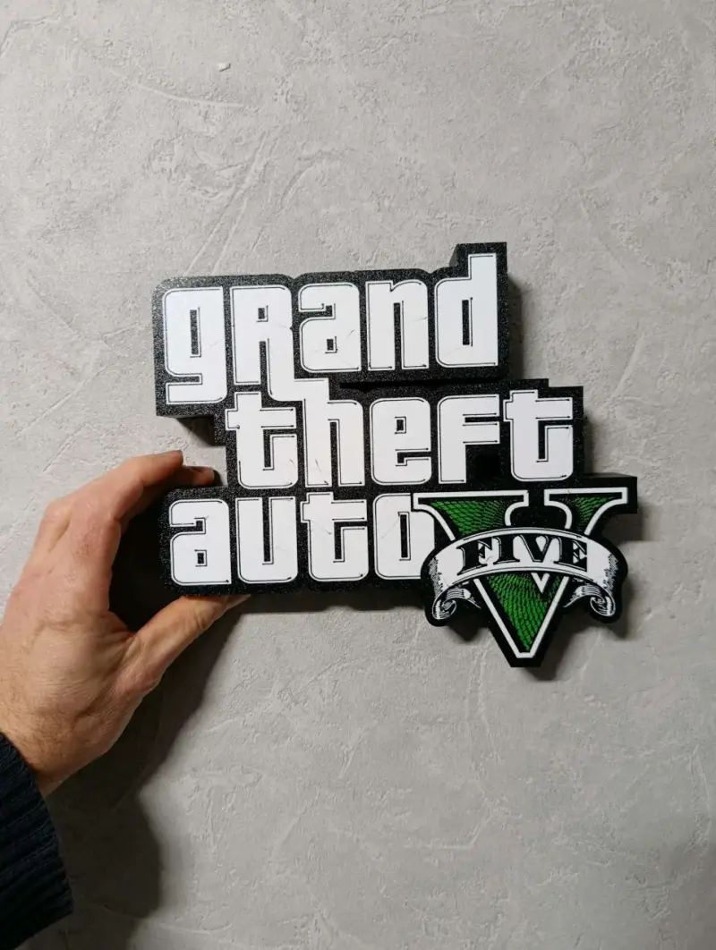 Letrero Luminoso GTA V 3D – USB-C 5V | Ideal para - 1
