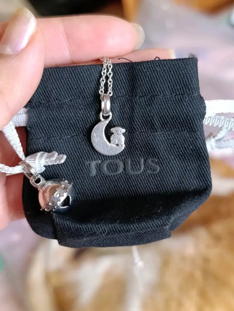 Collar de plata con colgante luna y oso Tous - 1