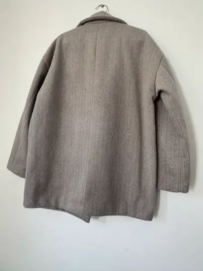 Abrigo de lana gris para mujer - miniatura 2