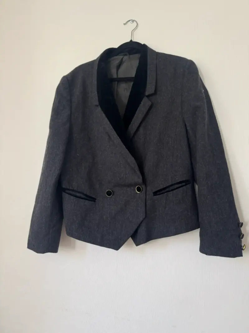 Blazer gris Gerry Weber con solapa negra - 1