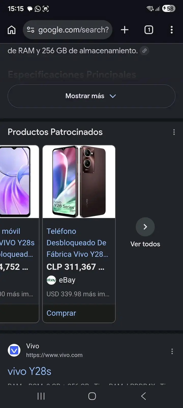 Teléfono Vivo Y28s 5G con caja original - 2