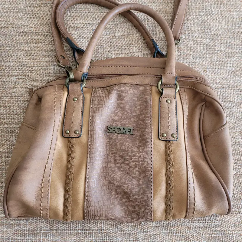 Cartera de cuero marrón Secret con correa ajustable - 2