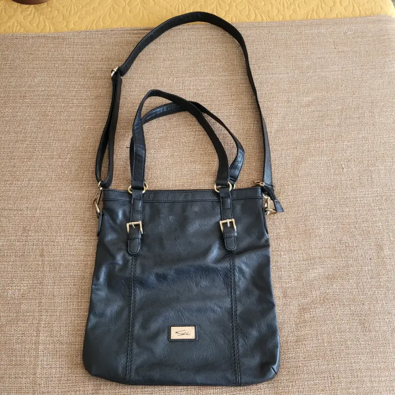 Cartera negra de cuero sintético Sei - 2