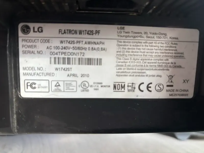 Monitor LG Flatron W1742S 17 pulgadas - 3